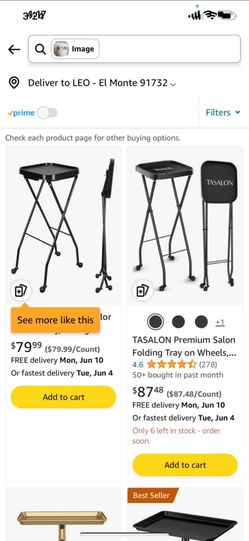 Fold-A-Way Service Tray - Black for Beauty Salon and Barber Shop