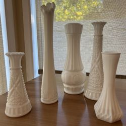 Vintage Milk Glass Vases