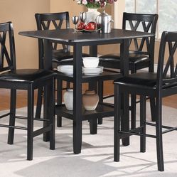 5PC Black Dining Table Set