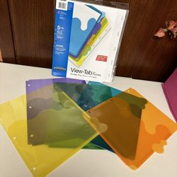 5 Durable Poly Dividers multicolor with pockets