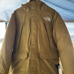 The North Face McMurdo Parka Antelope Tan Down Hooded Faux Fur Jacket Men's L