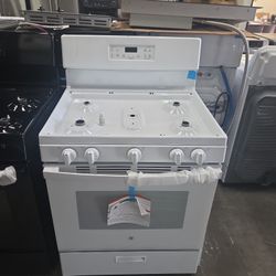 Ge 5 Burners Gas Range White New