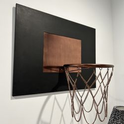CB2 Leather And Bronze Basketball Hoop 