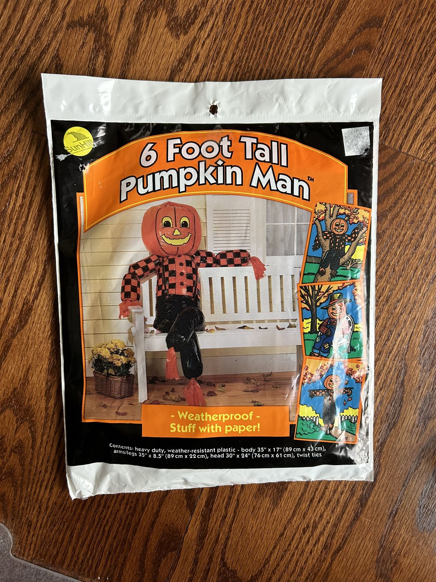 Vintage Halloween, Big 6‘ Tall, Pumpkin Man, Yard Decoration Scarecrow