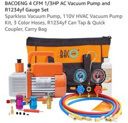 Vacuum Pump & R1234yf Gauge Set
