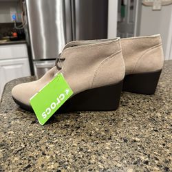 Croc Suede Wedges For Woman