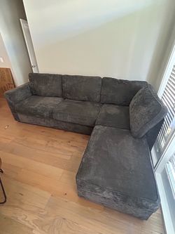 LOVESAC SACTIONAL Gray Fabric Sectional Sofa