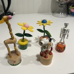 5 wooden Push Puppets GREAT CONDITION $10 for all 5