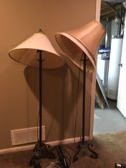 Set of two lamps and shades
