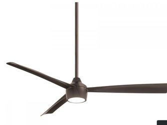Minka-Aire Skinnie 56-Inch 3-Blade LED Ceiling Fan in Oil Rubbed Bronze Finish W/ Oil Rubbed Bronze Blades & Etched Lens - F626L-ORB