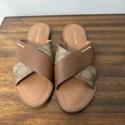 Women’s Coach Hilda Leather Sandals Size 8