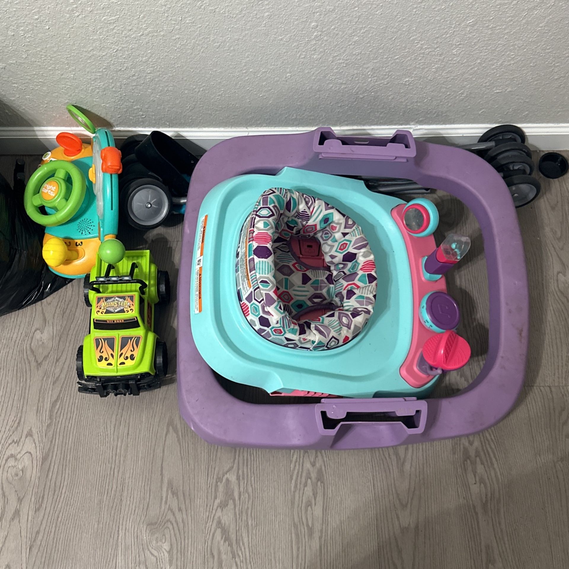 Baby Walker, Stroller, Toys , Bag of Boy Clothes