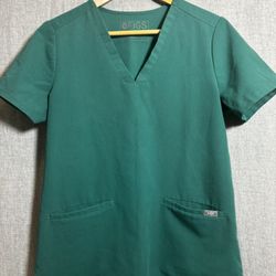 FIGS Casma Three-Pocket Scrub Top Green Small