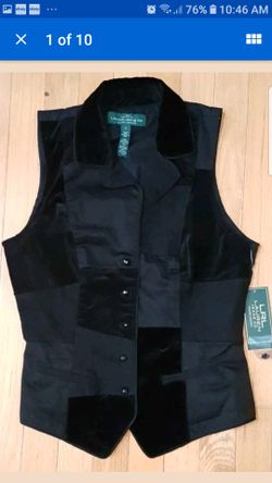 Ralph Lauren Combinated Velvet Women Black Vest NWT S New With Tag