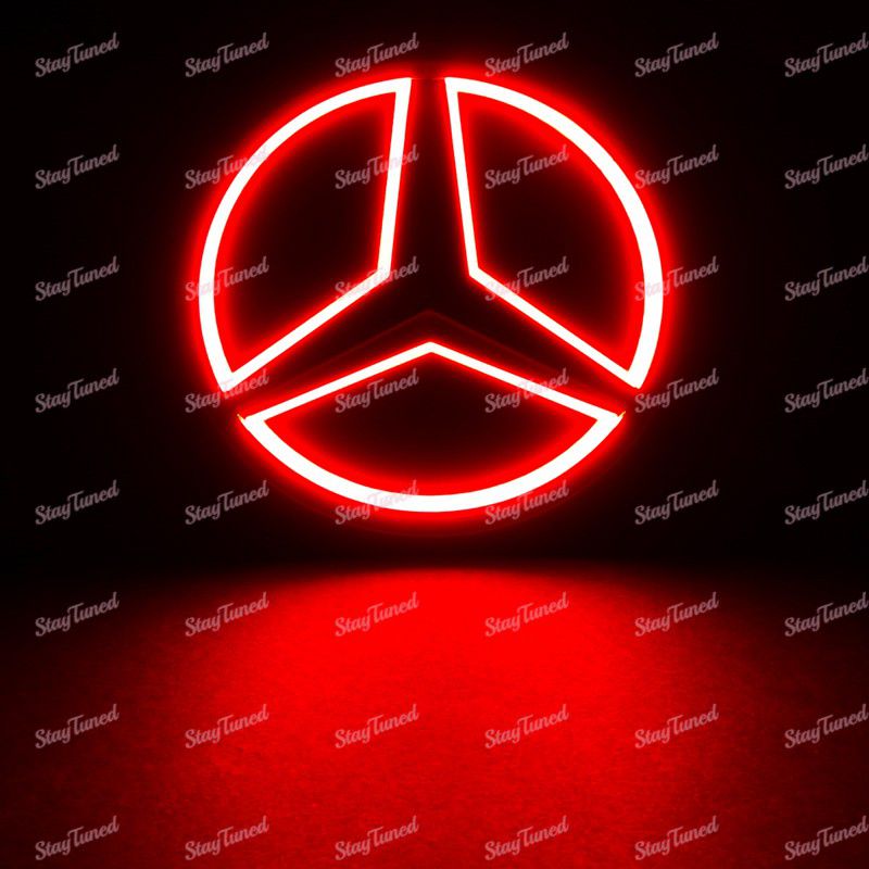 5D LED Car Tail Logo Red Light Badge Emblem Light For Mercedes-Benz C S GLK AMG -(2-EM-LED-BENZ-R-5D-RD