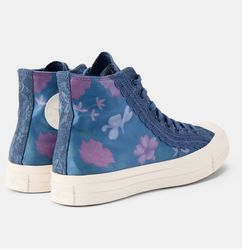 NEW Converse Women’s 8.5 Chuck 70 Blue Floral Satin Hi Tops NWT