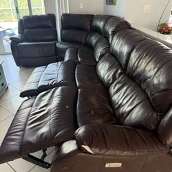 FREE Recliner Large Leather Couch 