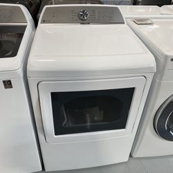 GE Profile White 7.4 Cu. Ft. Aluminized Alloy Drum Electric Dryer With Sanitize Cycle 