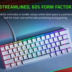 Gaming Keyboard. Huntsman Razr Mini 60% White 