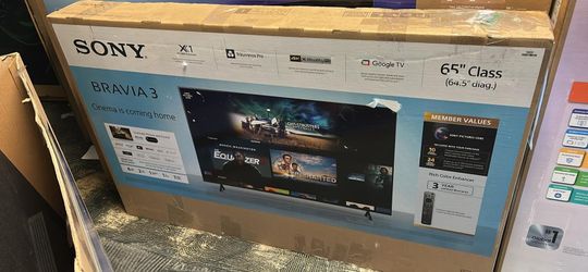65” Sony smart 4k Bravia 3 tv