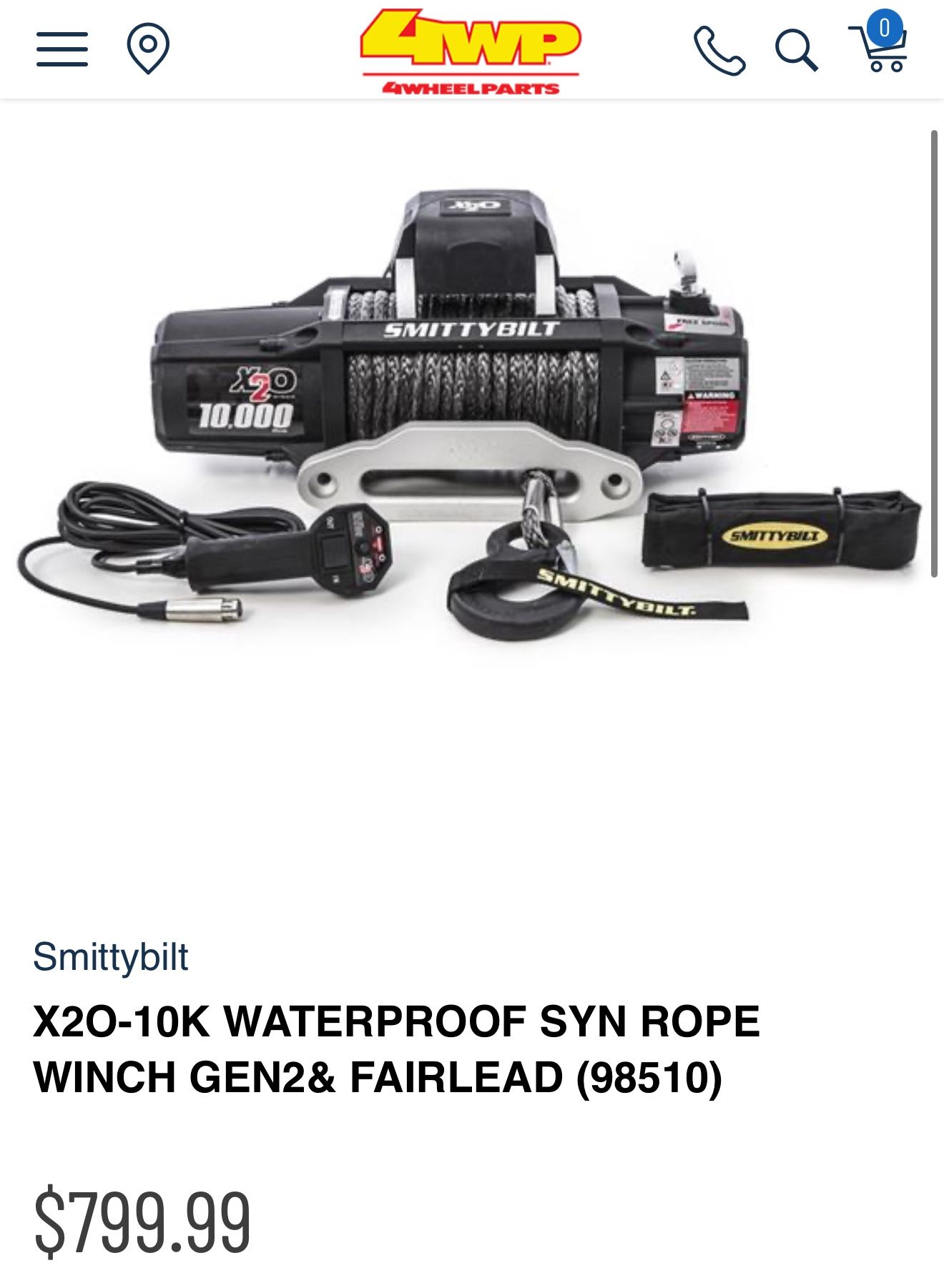 Smittybilt X2O Gen 2 10,000lb Comp Wireless Winch w/ Synthetic Rope - 98510