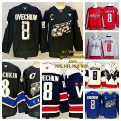 Washington Capitals Alexander Ovechkin #8 Stitched Jersey - Adult & Youth Sizes