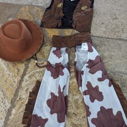 3PC Forum Novelties Kids Cowboy Costume Size Small 5-6