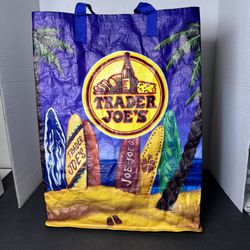 Rare 2006 Vintage Trader Joe's Reusable Grocery Bag - Surfboard Theme