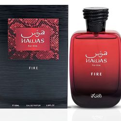 RASASI Hawas Fire Eau De Parfum Spray 100ML(3.4 Oz) - Bold Long Lasting Arabian Perfume For Men With A Fiery Essence - Indulge In A Luxurious Perfume 