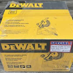 Dewalt 15 Amp 12” Compound Double Bevel Miter Saw Brand New 