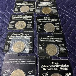 Lot of 10 collection of original 1976 C American Revolution Bicentennial Bronze Medals