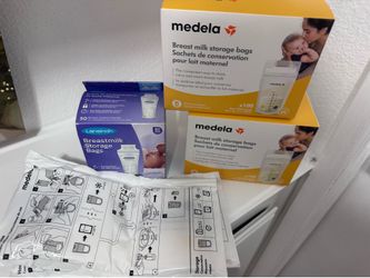 Breast milk bags and nursing pads