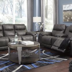 Erlangen Midnight Power Reclining Living Room Set

