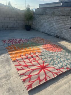 Large Floral Area Rug Indoor Outdoor 8x10