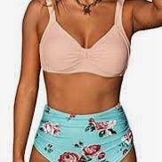 Floral Cupshe High Waist Bikini 