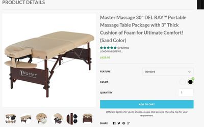 Master 30" del Ray massage table