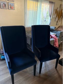 Pair of navy blue chairs
