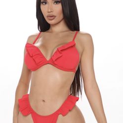 Fashion Nova Red Bikini Size Small 