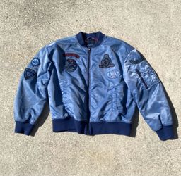 GUESS Ace Embroidered Patch Bomber Jacket Men Size : Medium