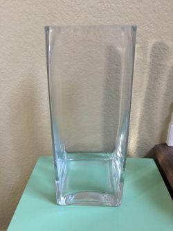 Glass square vase