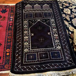 Two Small Persian Style Vintage Floor Mat - $50