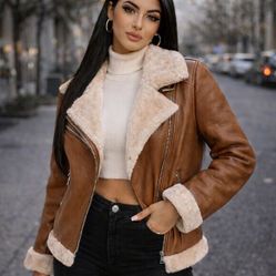 Women’s Faux Suede & Fur Jacket, Medium