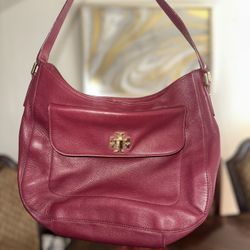 Tory Burch Mercer Slouchy Hobo Shiraz Leather Handbag