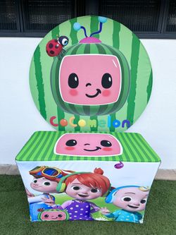 Cocomelon Party Backdrop And Table Cover