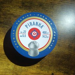 Crosman Premier Piranha .22 Caliber 14.3 Grain Pellets, 5.5mm Hollowpoint, 400ct