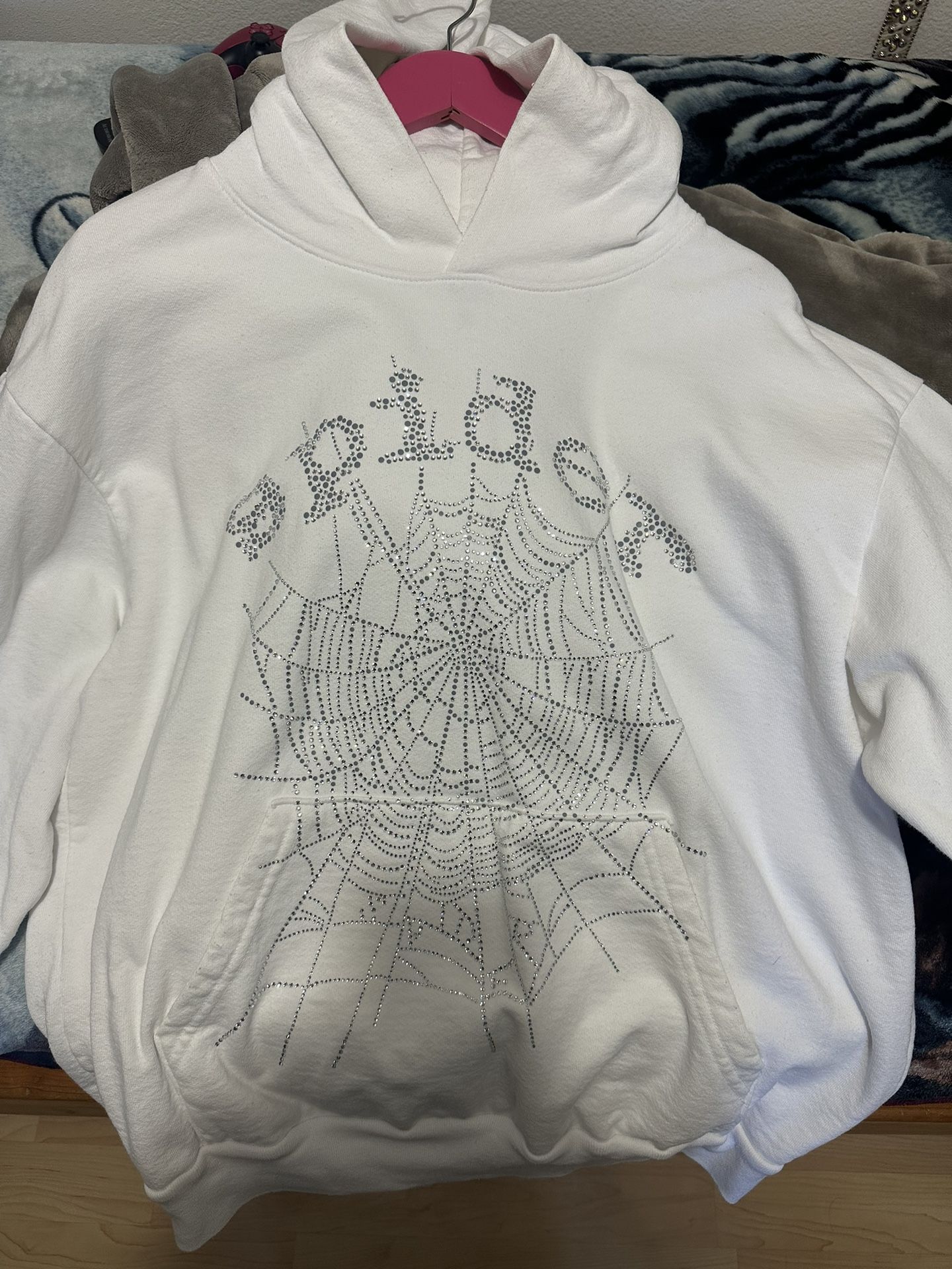 white spider hoodie