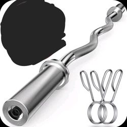 47" Olympic Barbell Bar EZ Curl Bar Weight Lifting Bar Gym