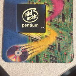 Vintage Intel Pen And Mouse Pad