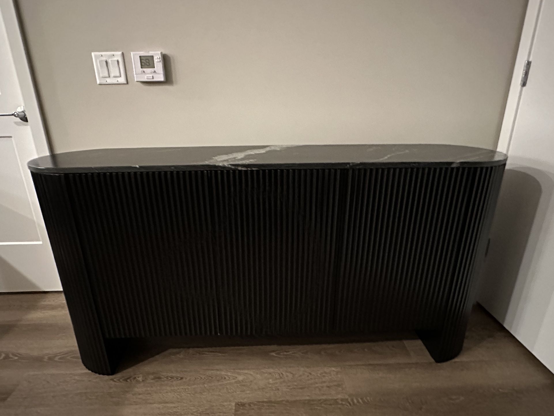 Black TV Stand With Marble Top 