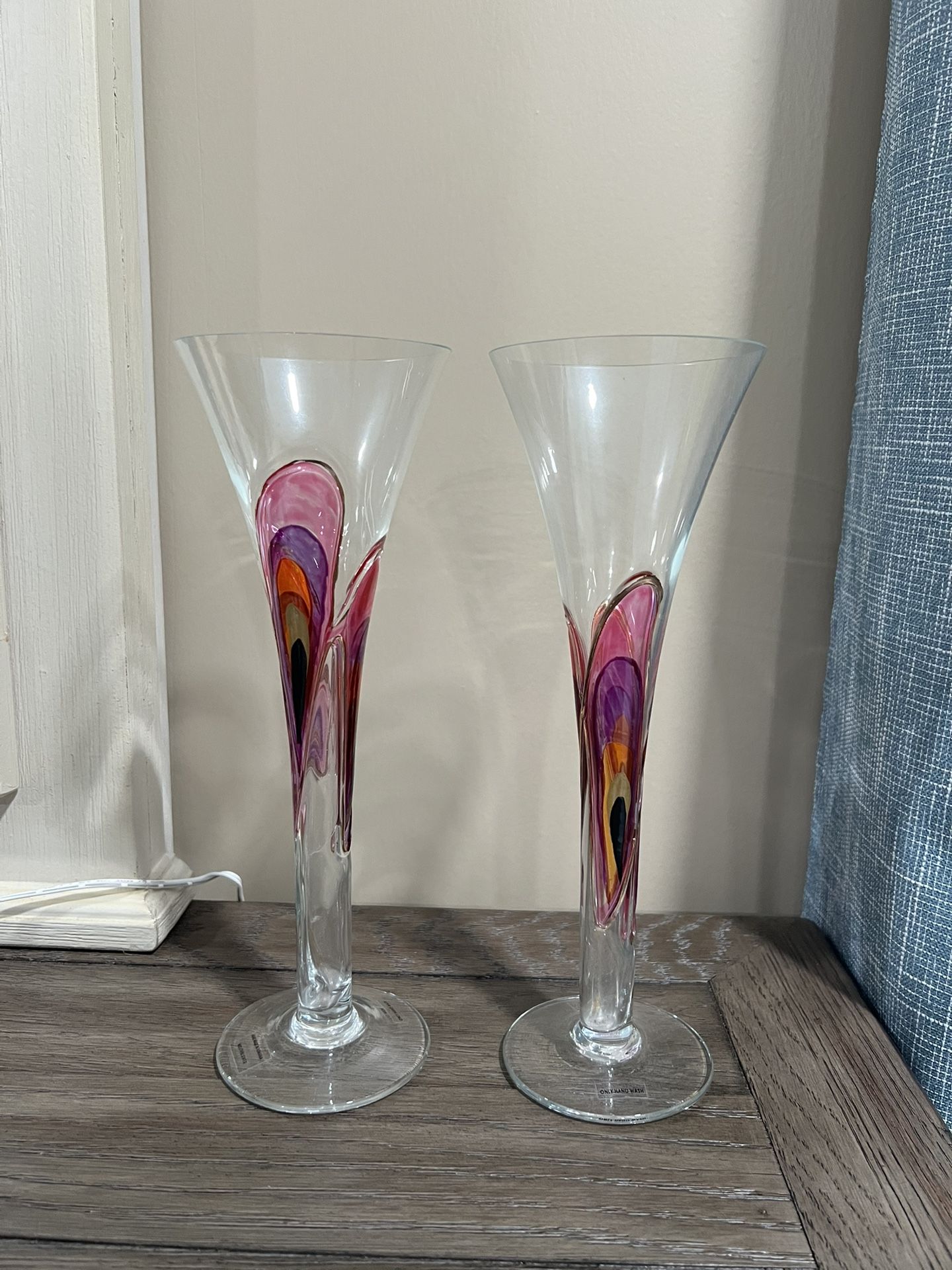 Hand Blown Champagne Flute Set